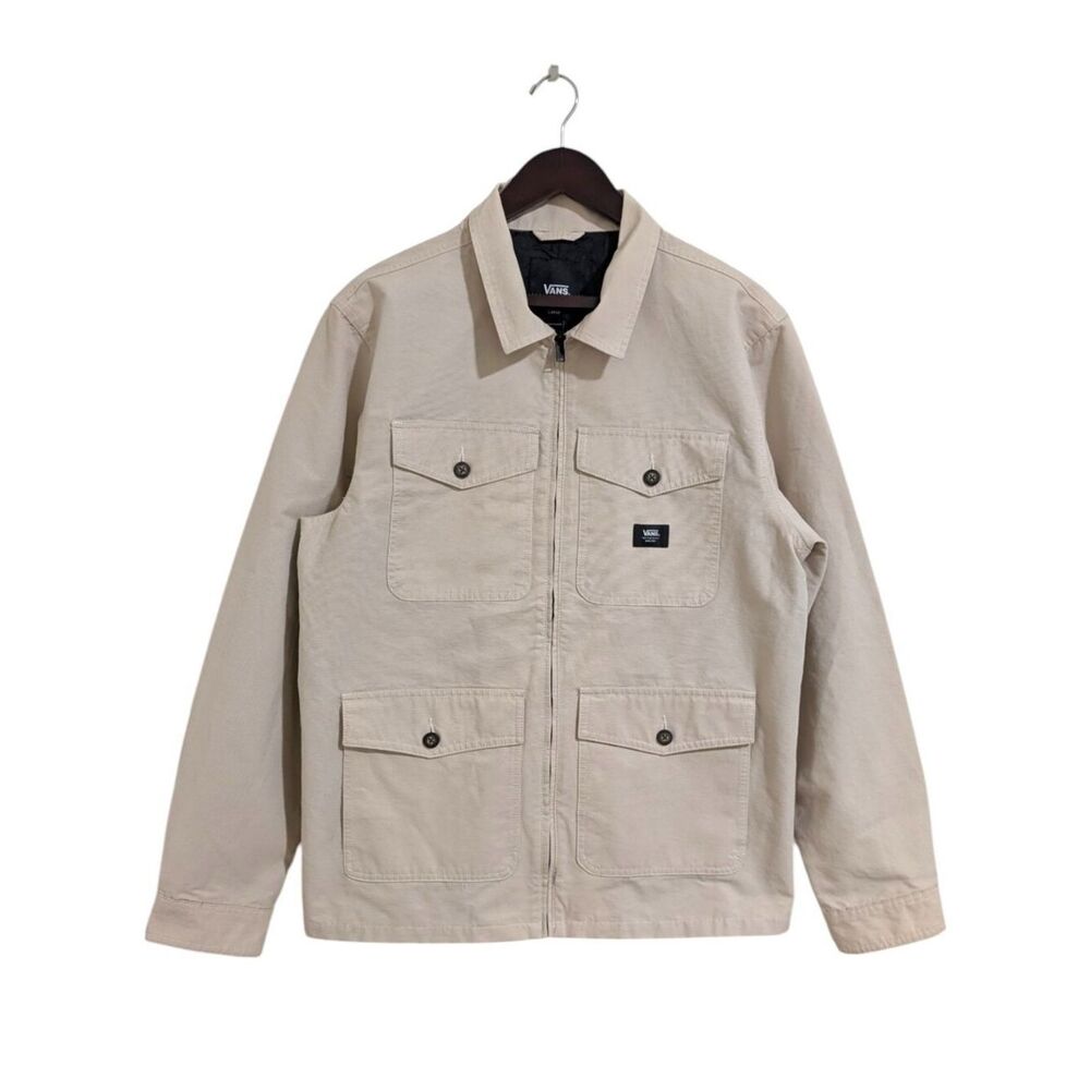 Vans Men’s Fine Corduroy Drill Chore Jacket Sand Oatmeal Large